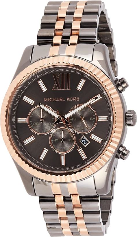 michael kors herrenuhr gelbgold|michael kors leather watch.